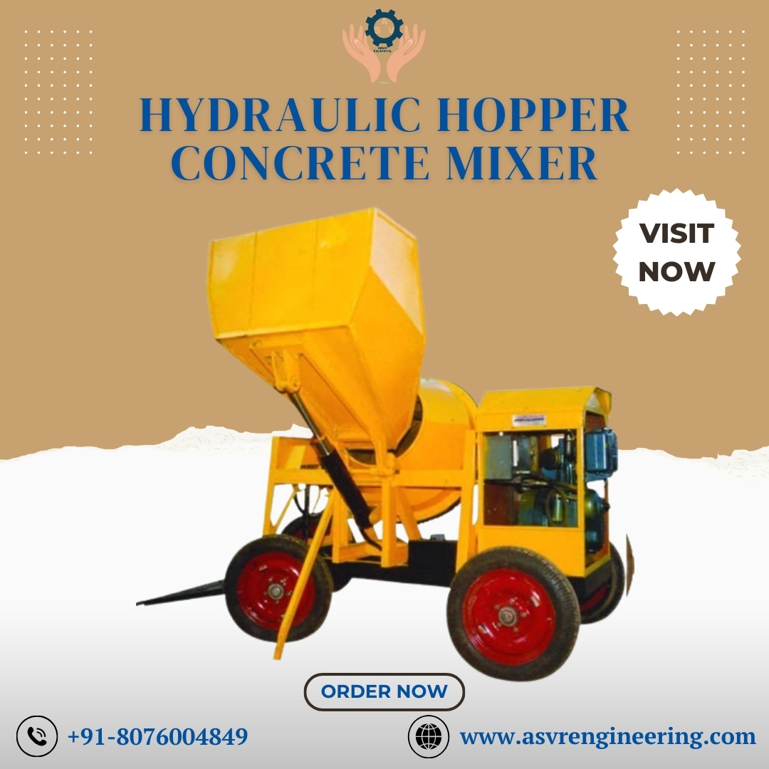 Hydraulic Hopper Concrete Mixer Dealers in India – Best Price, Heavy Duty Construction Machines