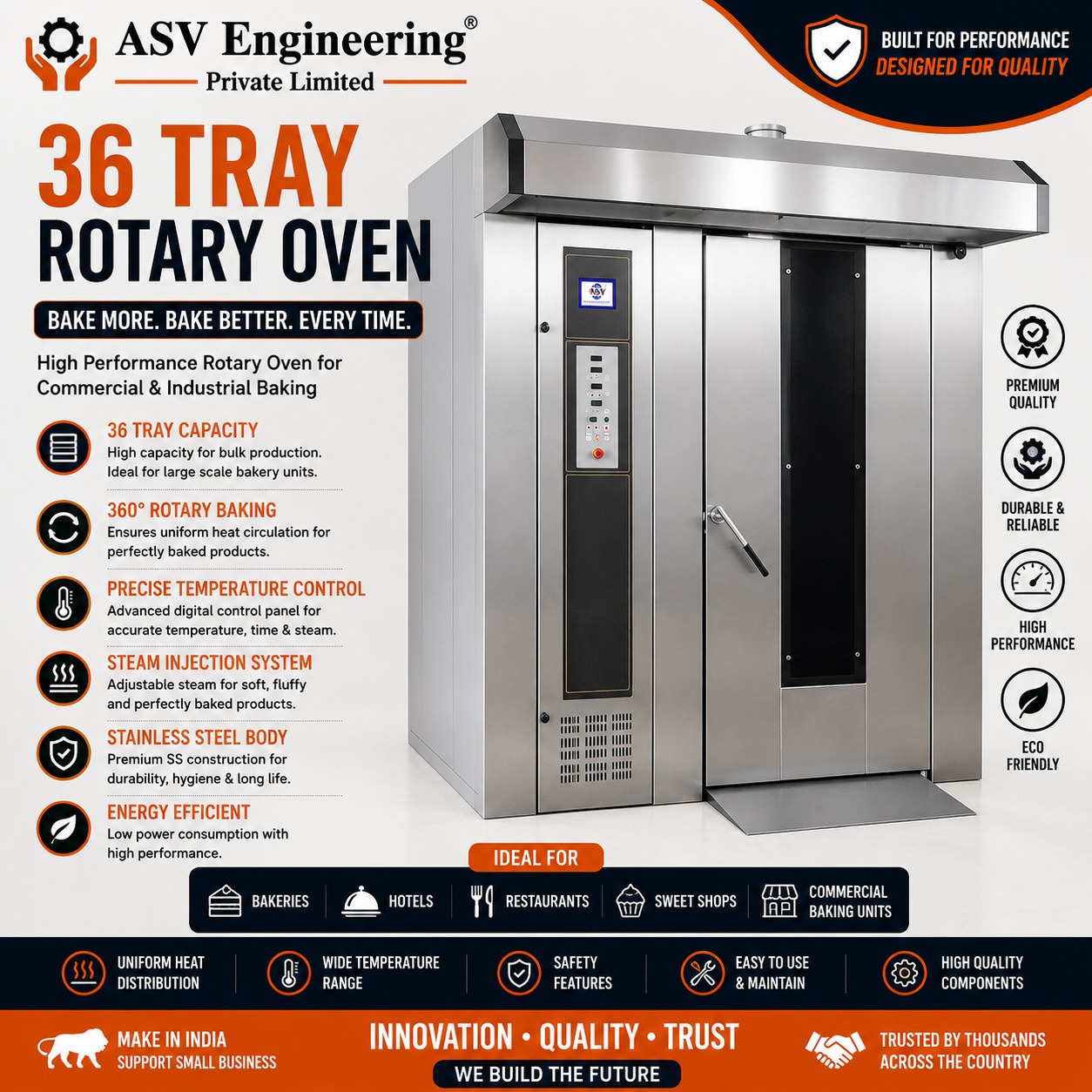 Easy-to-Use 36 tray rotary oven Unit | ASVR Engineering