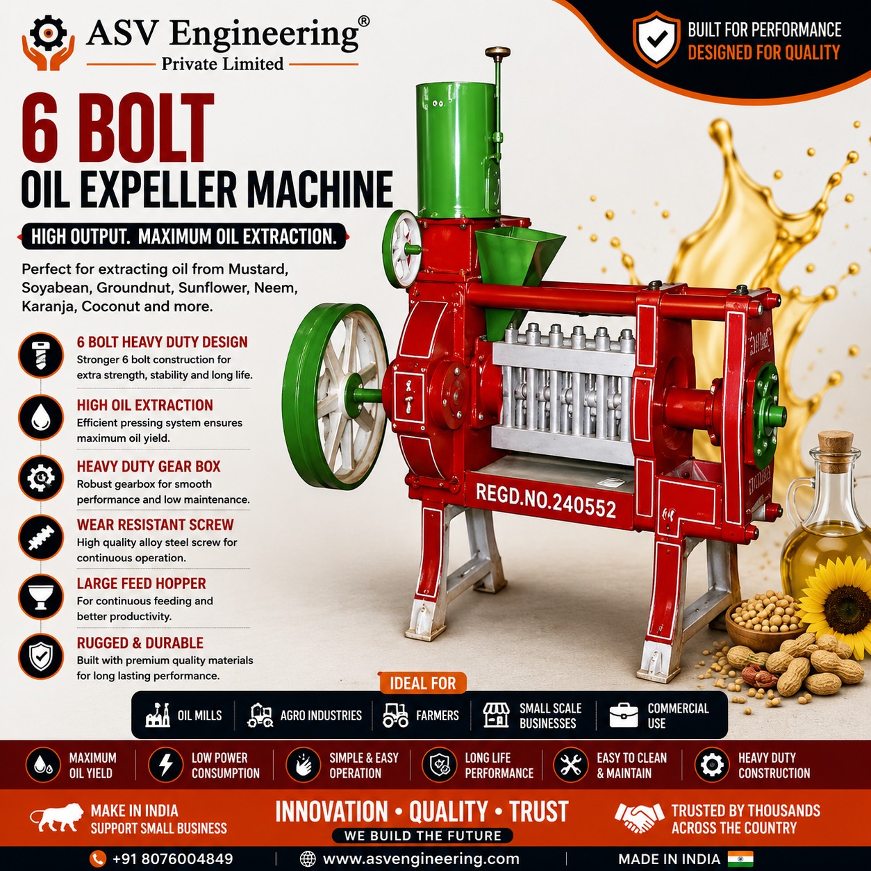 6 Bolt Oil Expeller Machine in Banka, Bihar