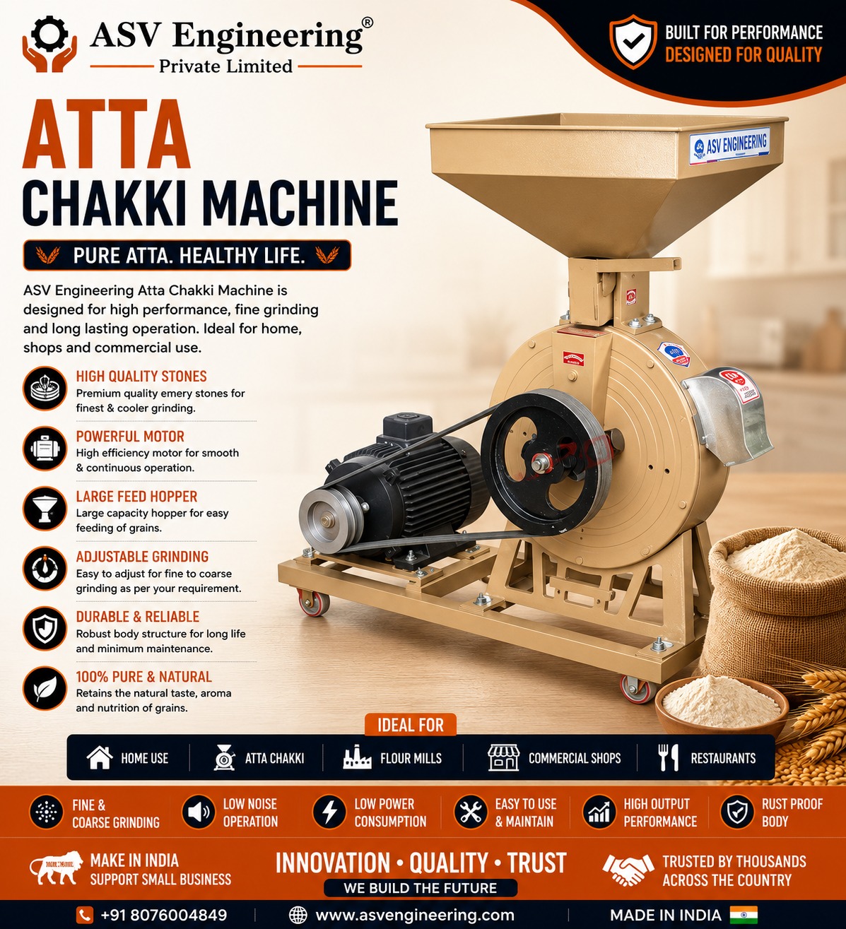 Atta Chakki Machine in Pushkar, Rajasthan - Wheat Flour Mill Machine by ASVR Engineering