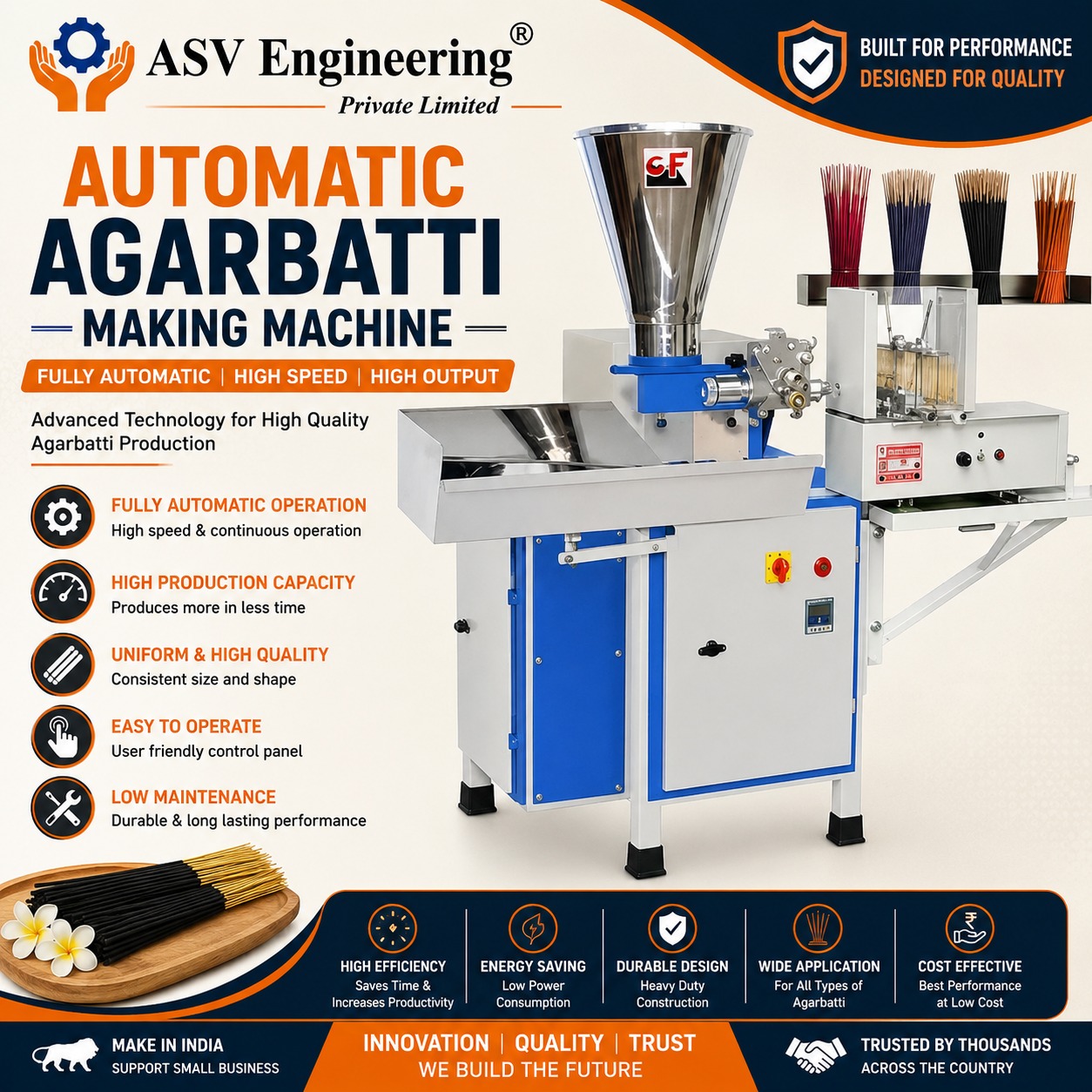 Best Automatic Agarbatti Making Machine Manufacturer in Bagepalli, Karnataka | ASVR Engineering