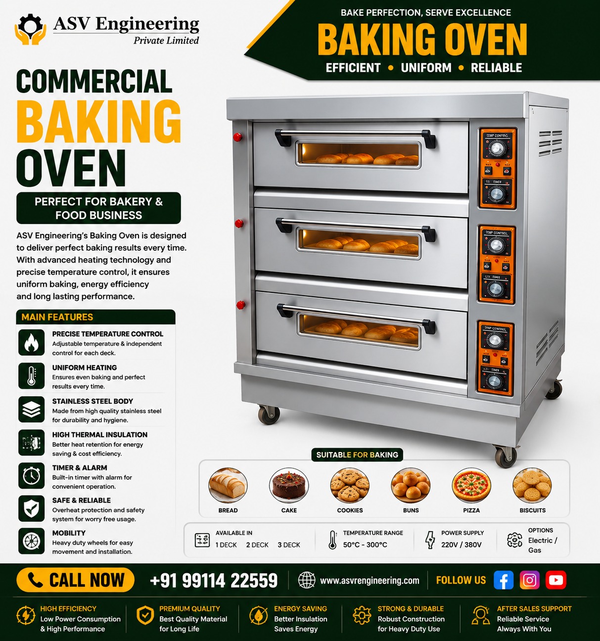 Baking Oven Machine Machine with Durable Build | ASVR Engineering