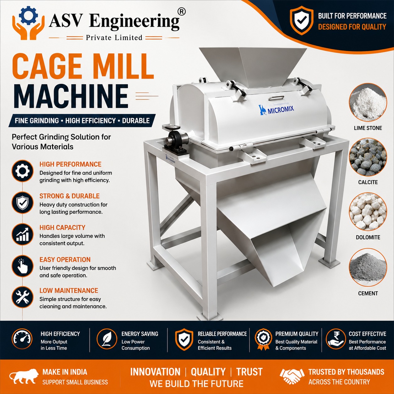 Buy Cage Mill Machine in Rumtek Monastery Sikkim - ASVR Engineering
