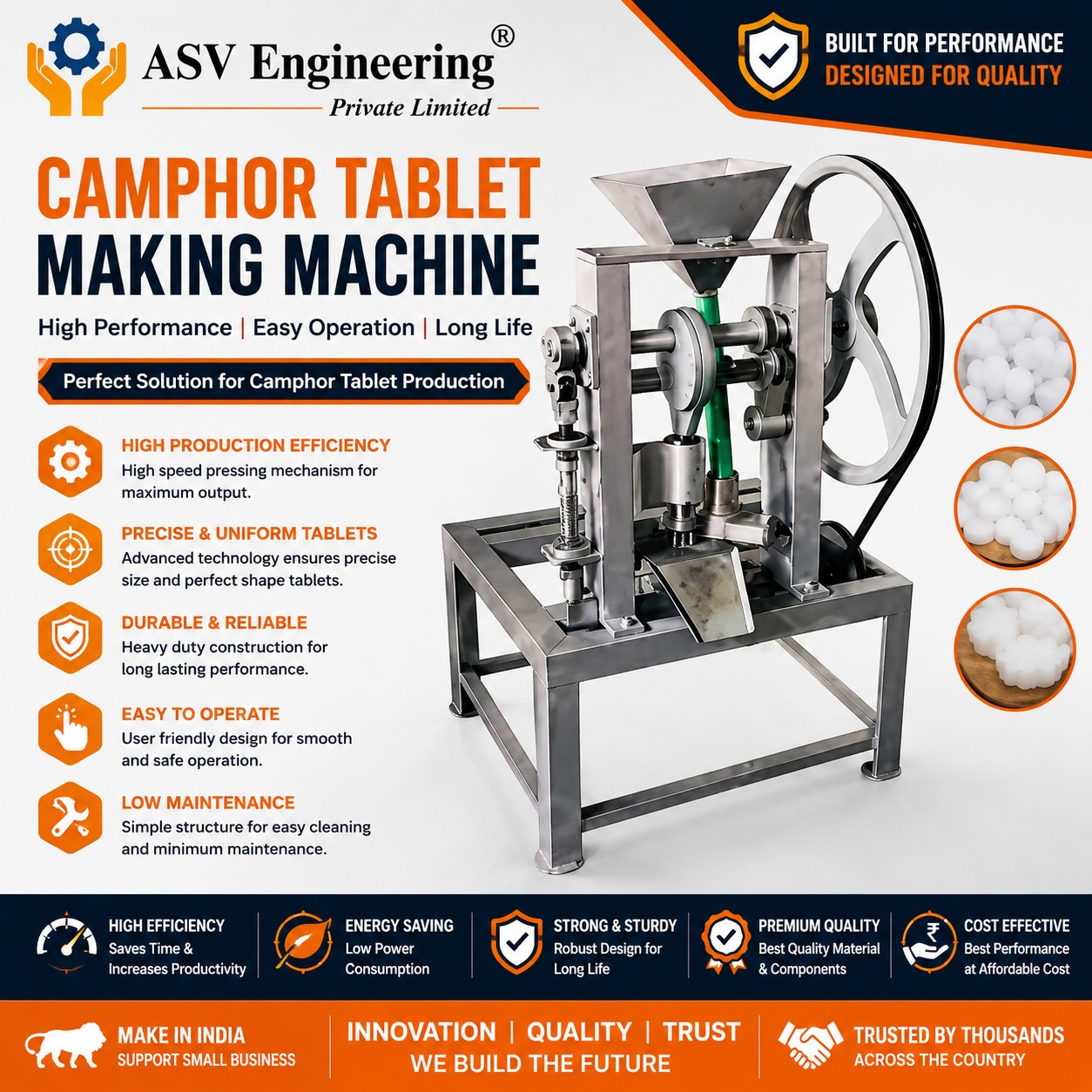 Camphor Tablet Making Machine in Katihar, Bihar | ASVR Engineering Pvt Ltd