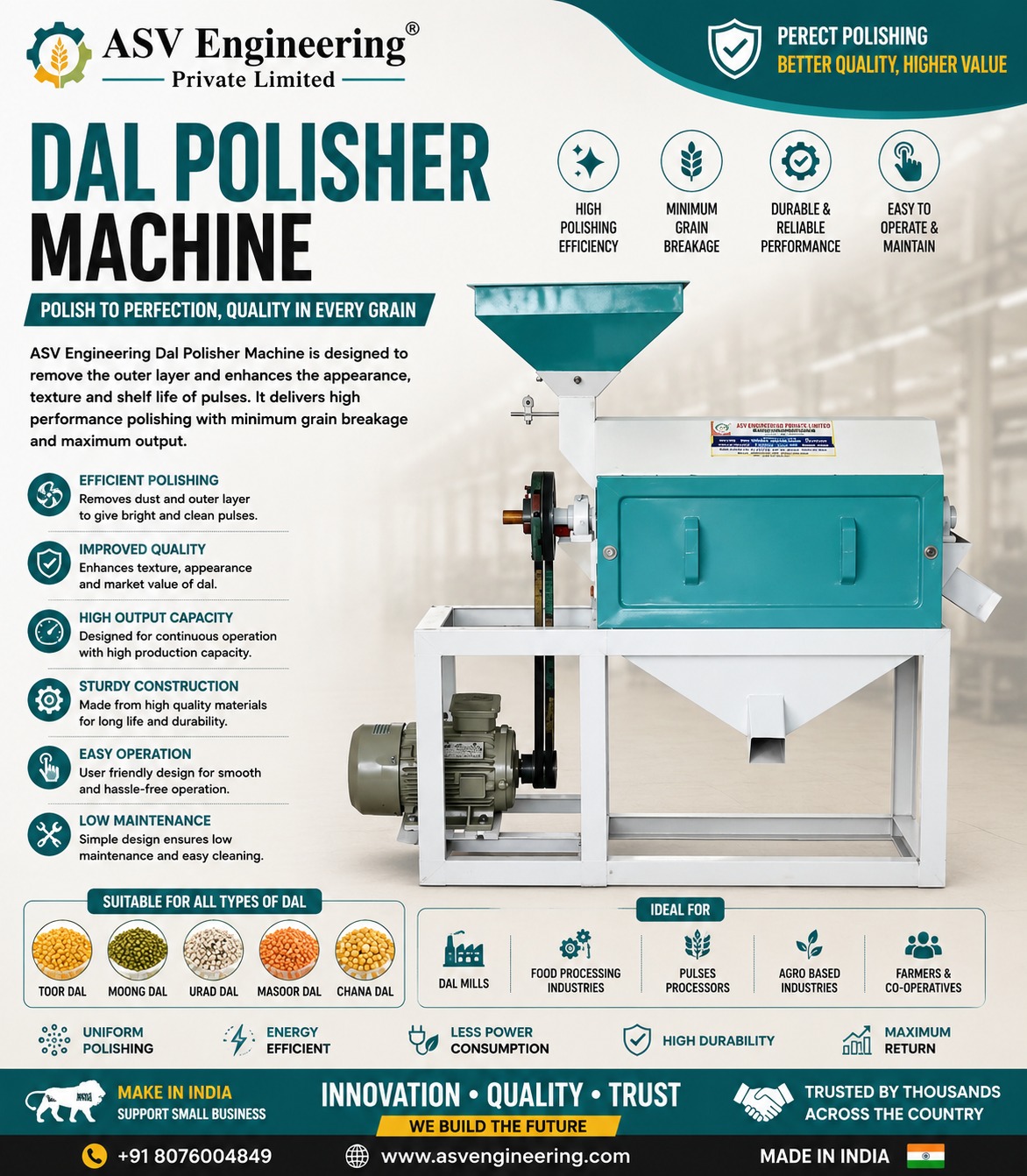 Energy-Saving dal polisher machine System | ASVR Engineering