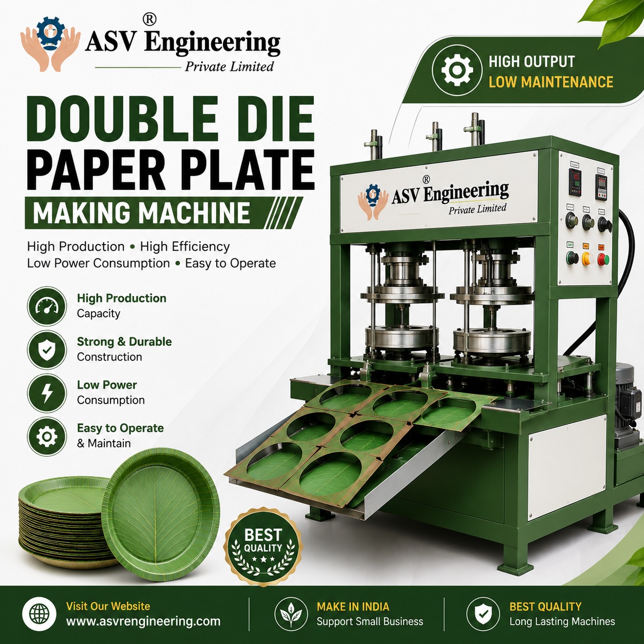Double Die Paper Plate Machine in Lohaghat, Uttarakhand | ASVR Engineering Pvt Ltd