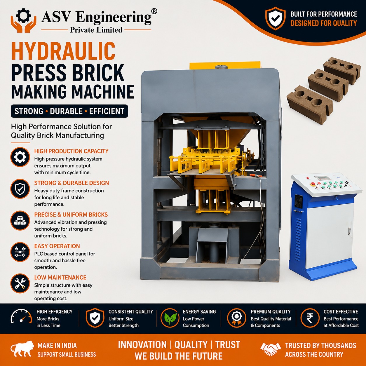 Best Hydraulic Press Brick Making Machine Manufacturer in Parse, Goa | ASVR Engineering