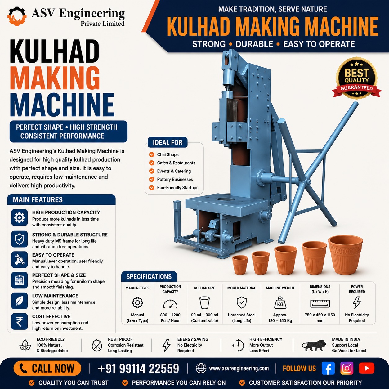 Kulhad Making Machine Machine with Advanced Features | ASVR Engineering