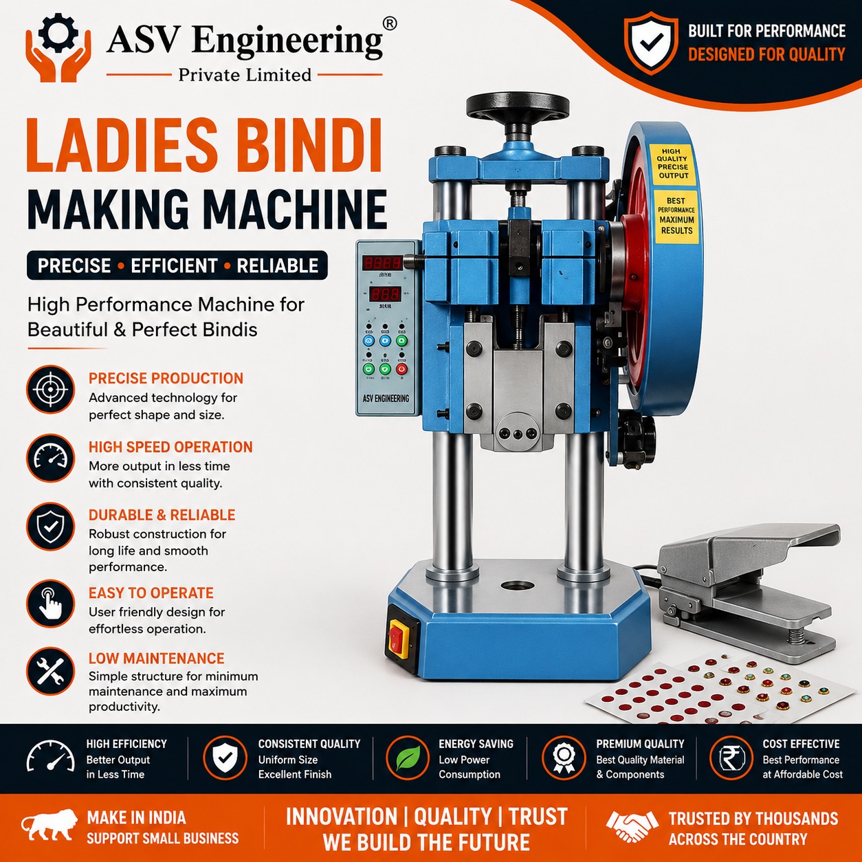 Automatic Ladies Bindi Making Machine in Bagepalli, Karnataka | ASVR Engineering Pvt Ltd