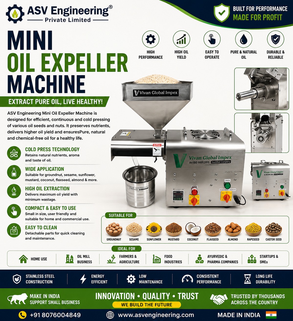 Mini Oil Expeller Machine in Munger, Bihar | ASVR Engineering