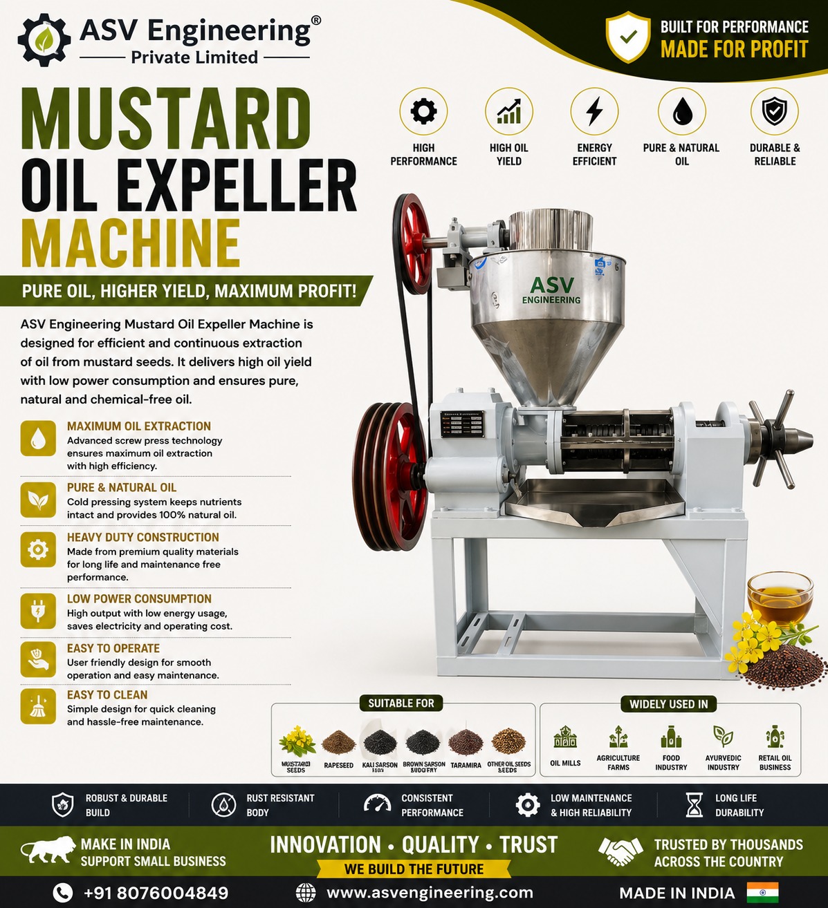 Mustard Oil Expeller Machine in Rumtek Monastery, Sikkim | ASVR Engineering Pvt. Ltd.