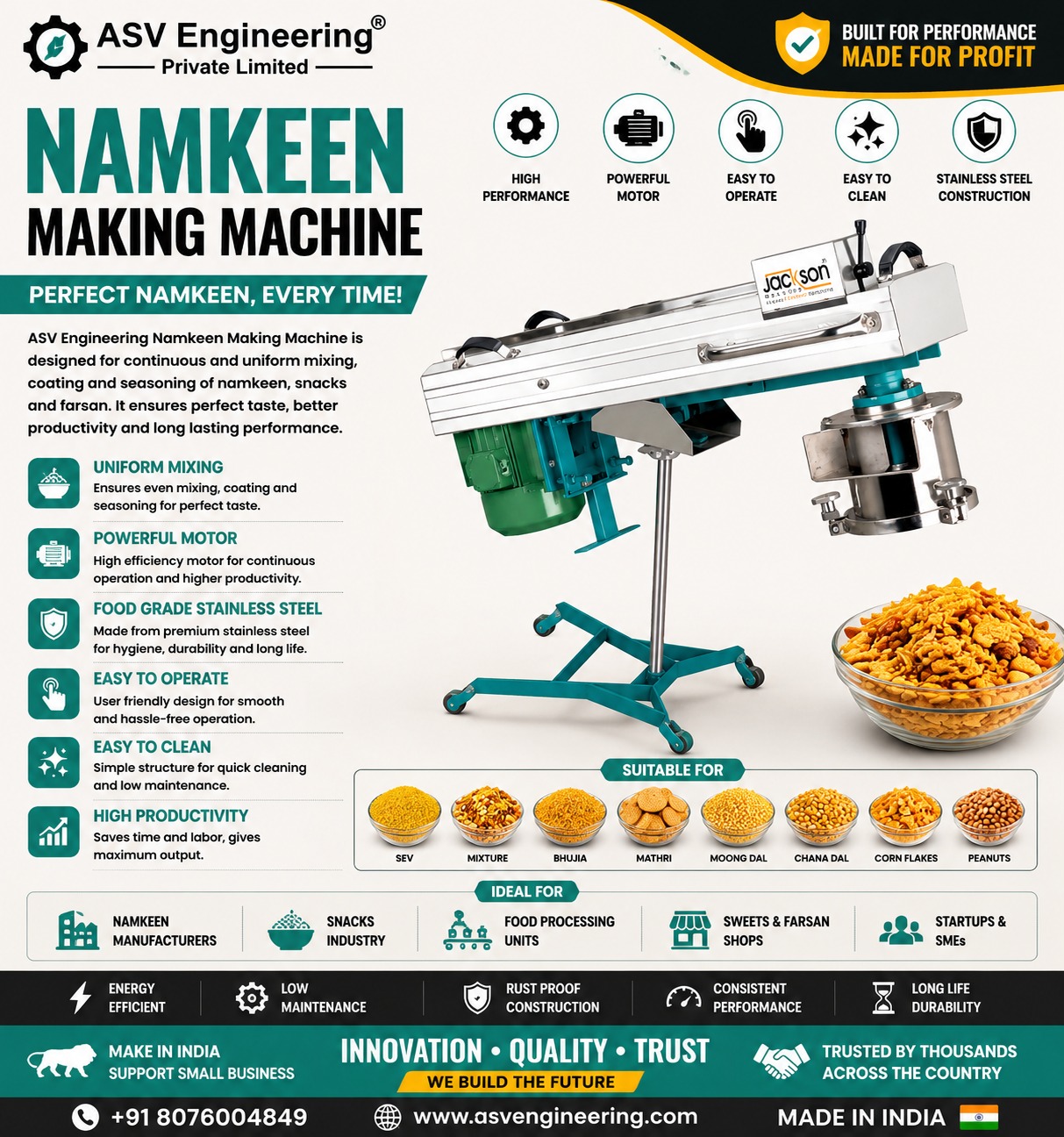 High-Quality Namkeen Making Machine in Satari, Goa | ASVR Engineering Pvt. Ltd.