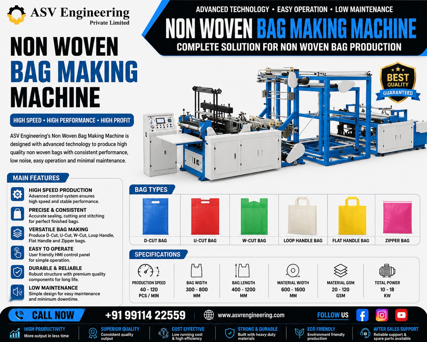 Precision Non Woven Bag Making Machine Machine for Your Factory