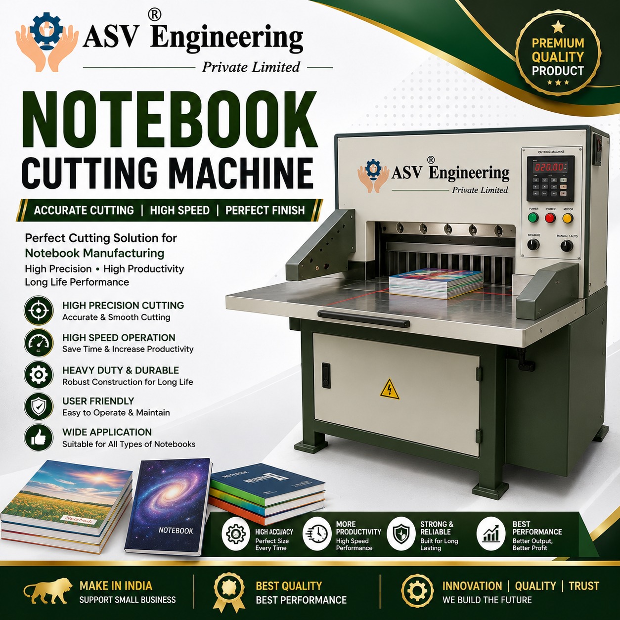 Notebook Cutting Machine in Didihat, Uttarakhand | ASVR Engineering Pvt Ltd