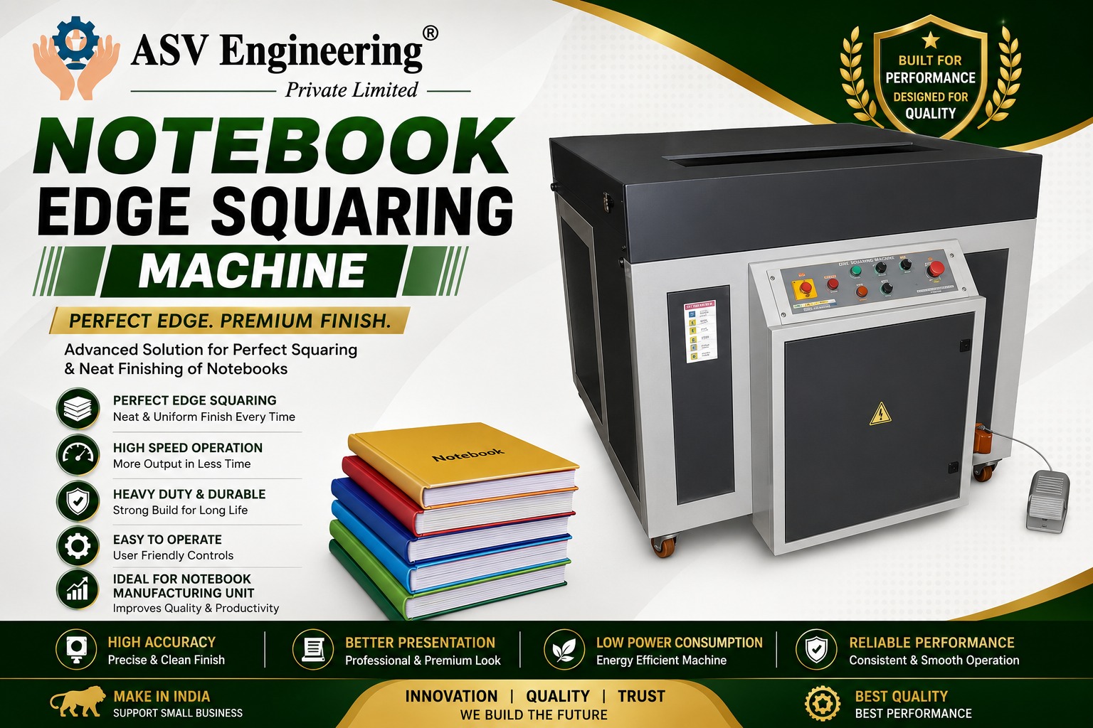 Best Notebook Edge Squaring Machine Manufacturer in Sugnu, Manipur | ASVR Engineering