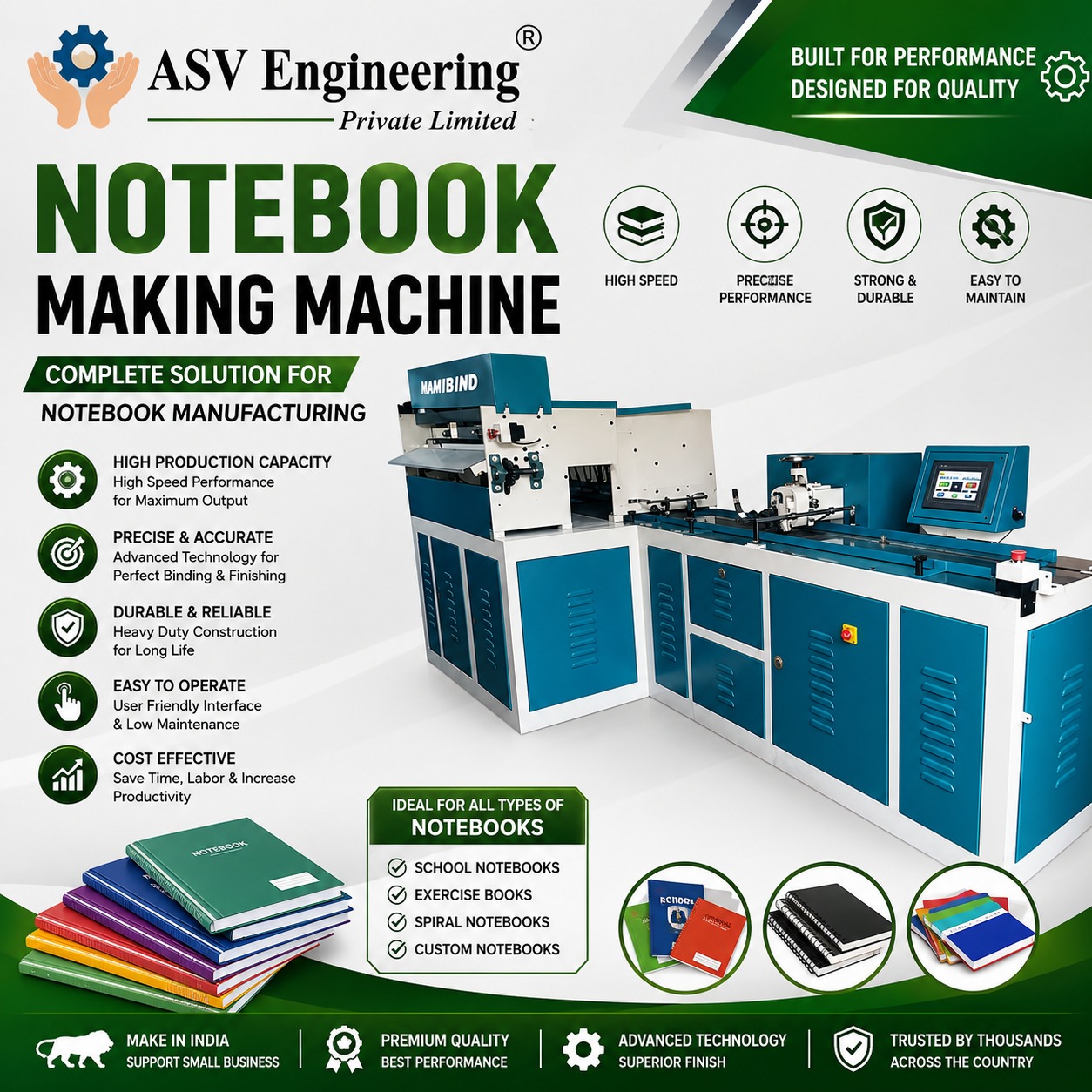 Best Notebook Making Machine Manufacturer in Phillaur, Punjab | ASVR Engineering