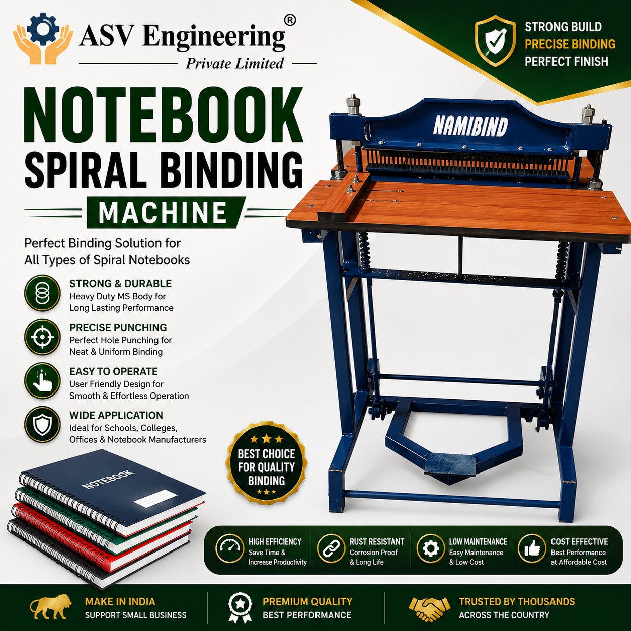 Buy Notebook Spiral Binding Machine in Banswada Telangana - ASVR Engineering