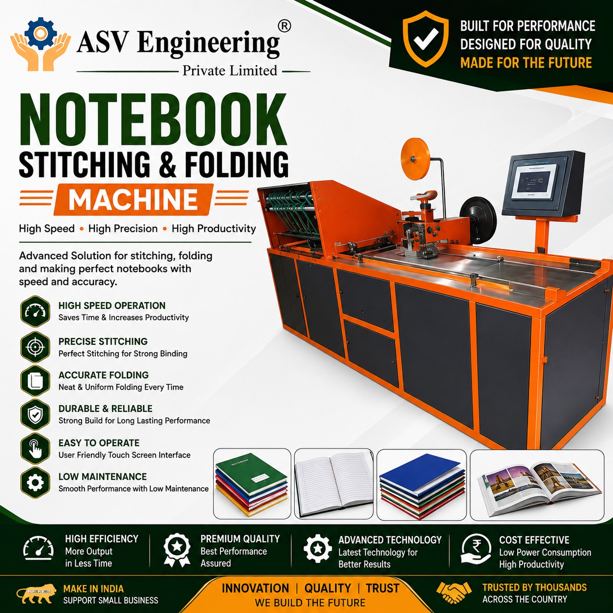 Best Notebook Stitching and Folding Machine Manufacturer in Pakur, Jharkhand | ASVR Engineering