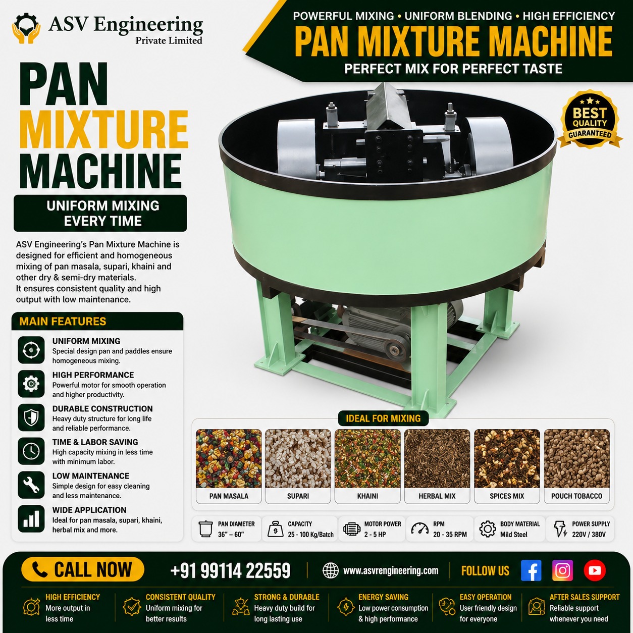 Pan Mixture Machine Machine for Bulk Production | ASVR Engineering