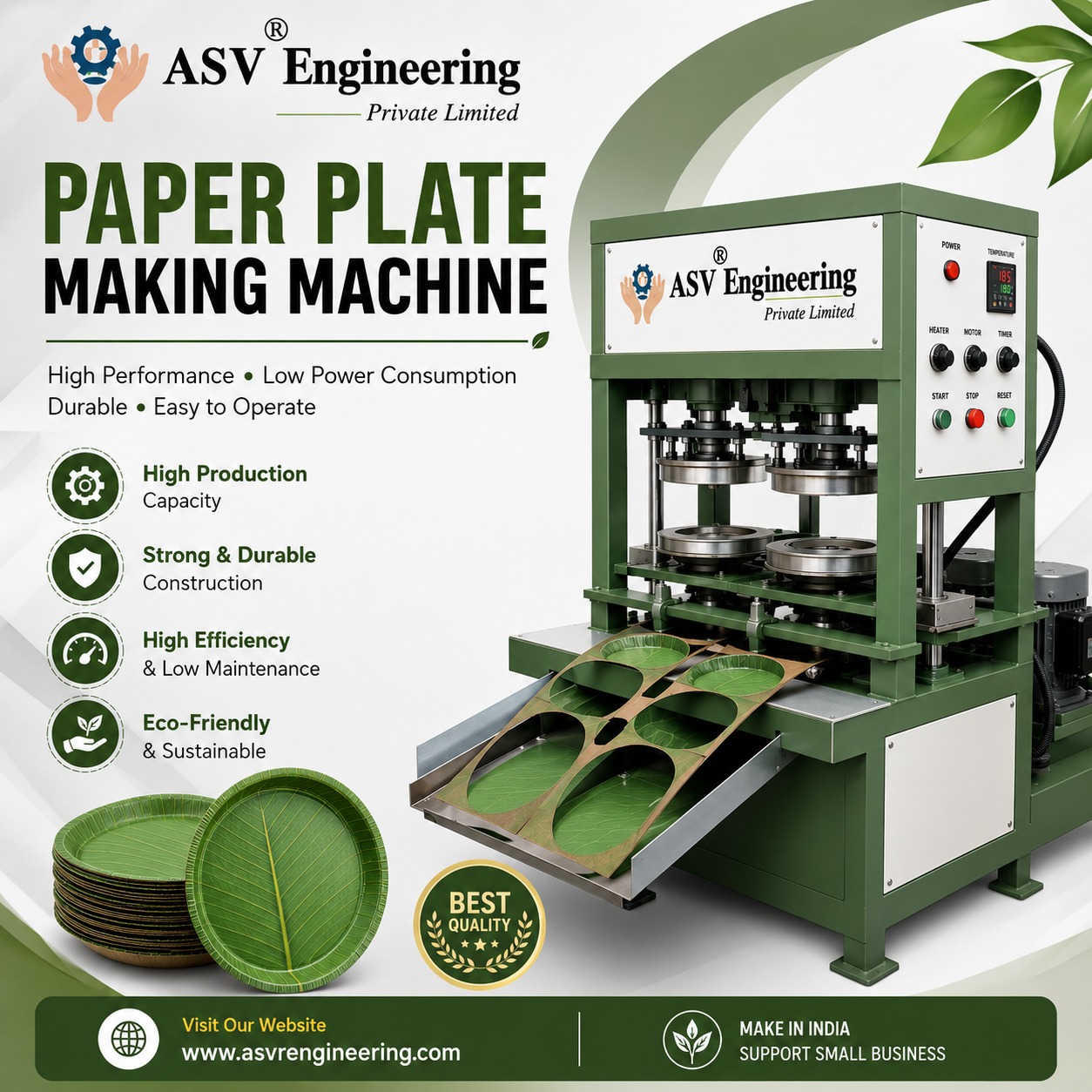 Buy Top-Quality Paper Plate Making Machine in Almora, West Bengal | ASVR Engineering
