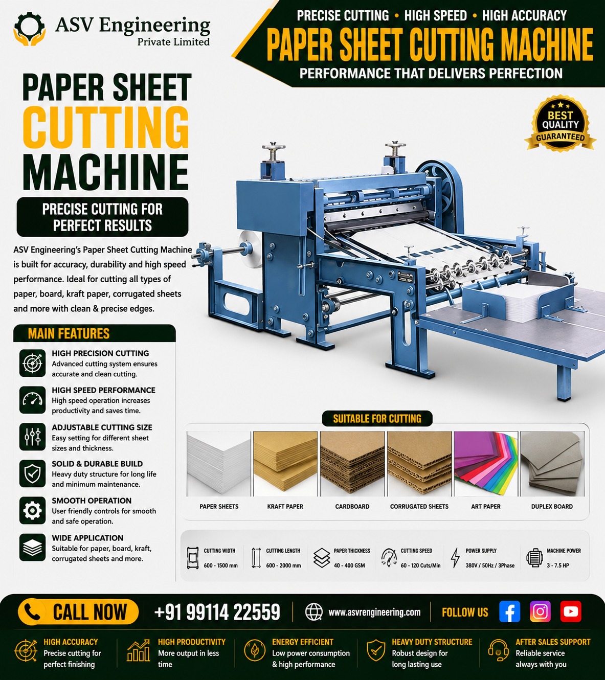 Space-Saving Paper Sheet Cutting Machine Unit | ASVR Engineering