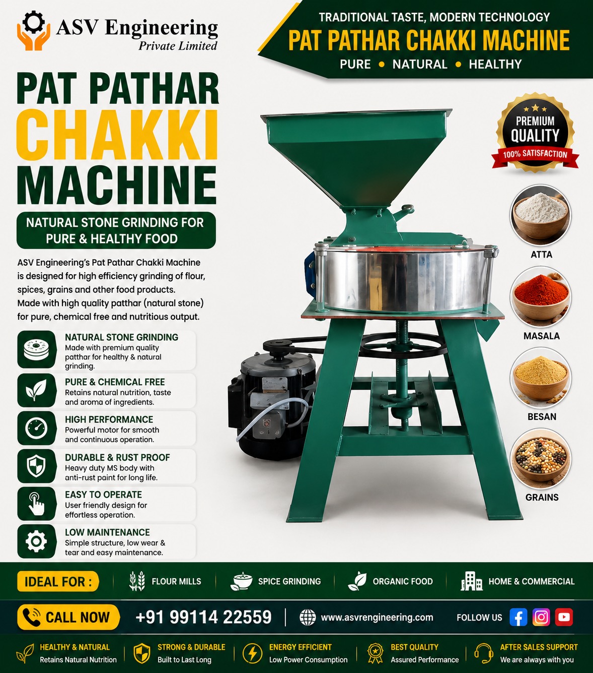 Robust Pat Pathar Chakki Machine System | ASVR Engineering