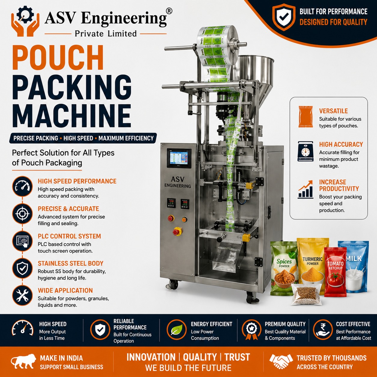 Popular Pouch Packaging Machine System | ASVR Engineering