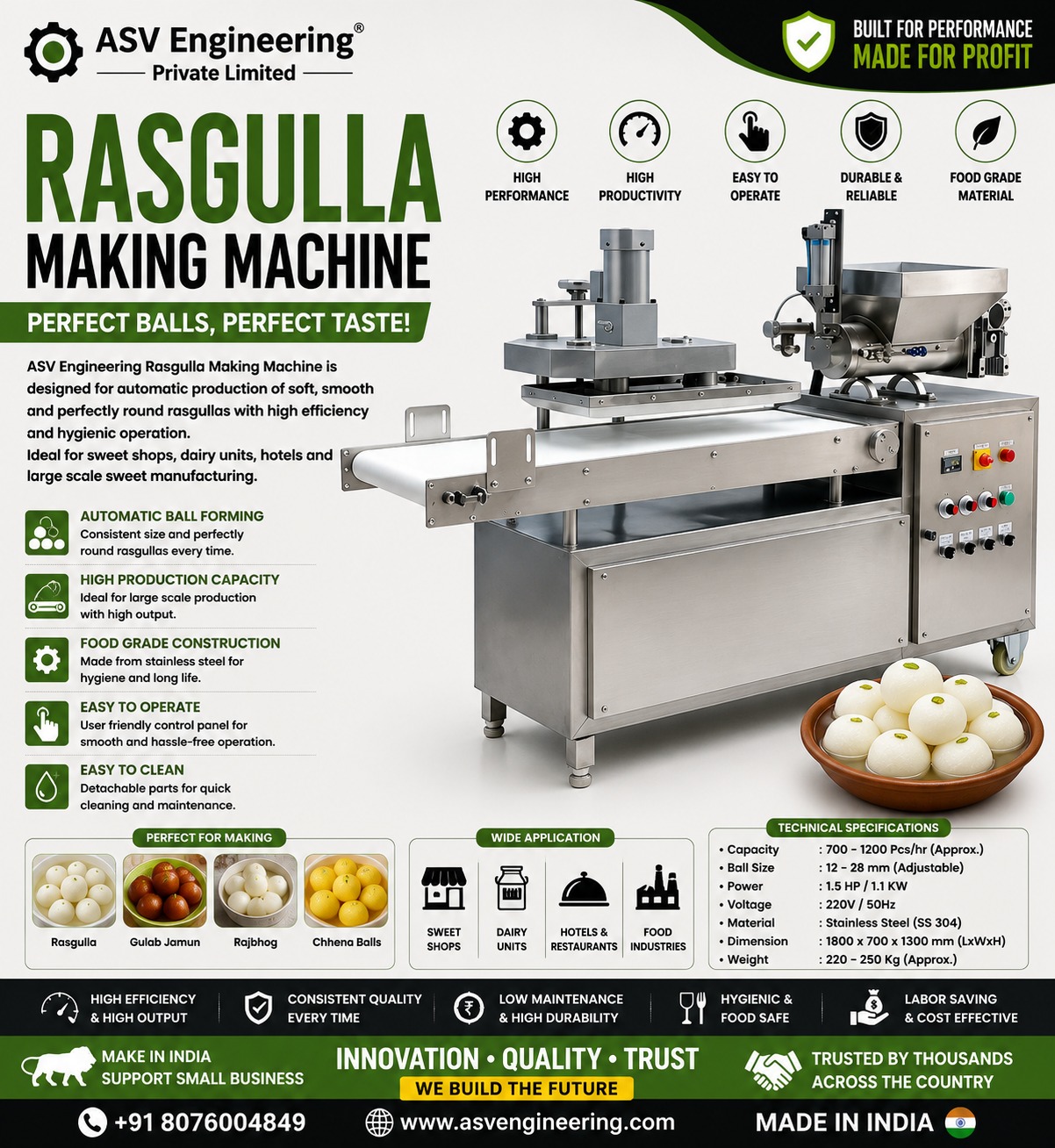 Professional RASGULLA MAKING MACHINE Machine | ASVR Engineering