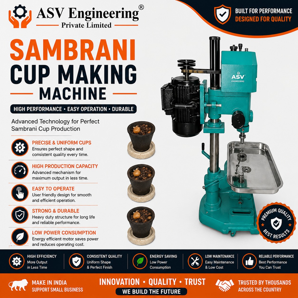 sambrani cup making machine Machine with Complete Support | ASVR Engineering