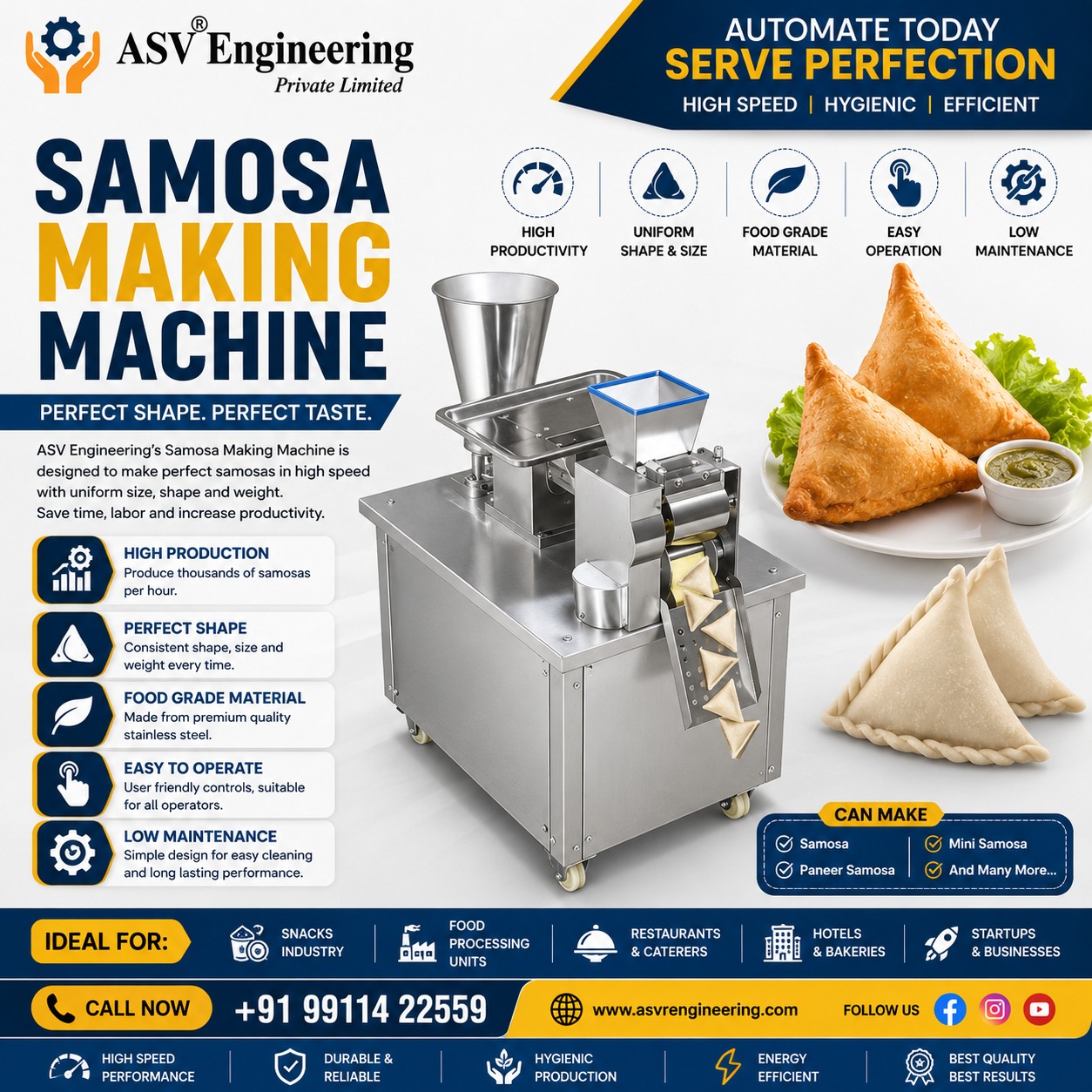 Modern Samosa Making Machine Unit | ASVR Engineering