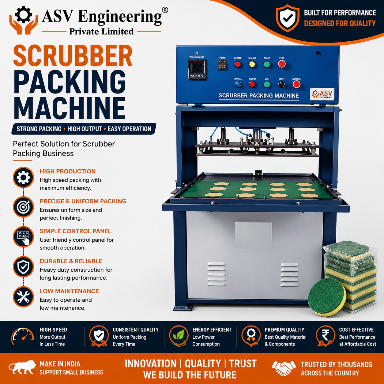 Multi-Purpose Scrubber Packing Machine Machine | ASVR Engineering