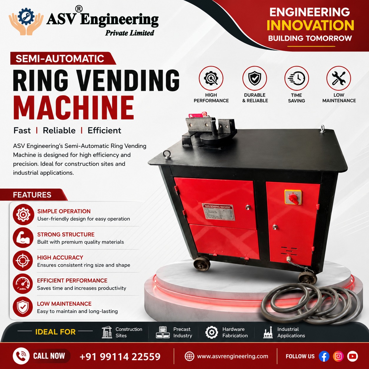 Powerful Semi Automatic Ring Vending Machine System | ASVR Engineering