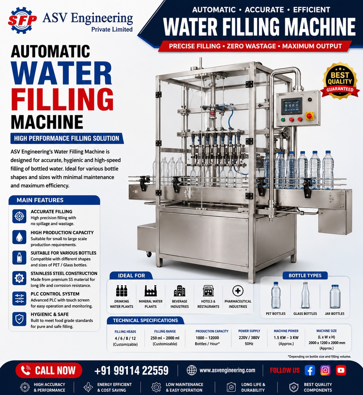 Water Filling Machine Machine with Complete Support | ASVR Engineering