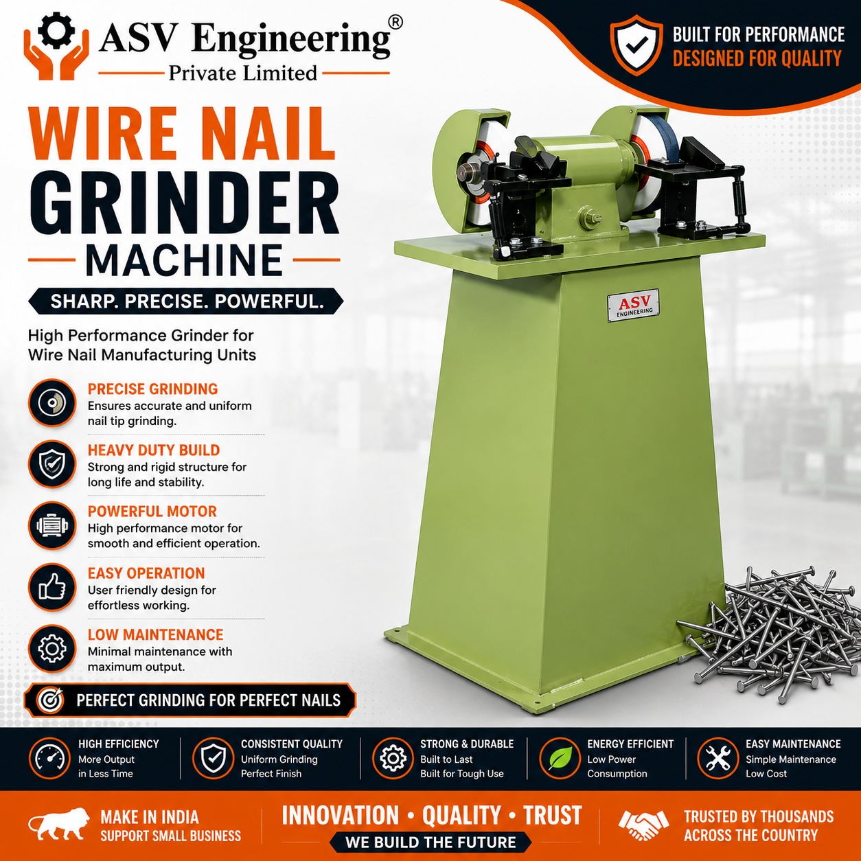 Space-Saving wire nail grinder machine Machine | ASVR Engineering