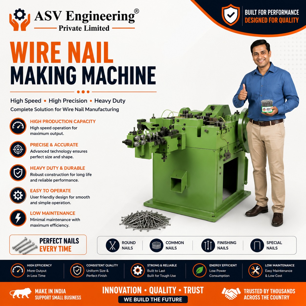 Multi-Purpose Wire Nail Making Machine System | ASVR Engineering