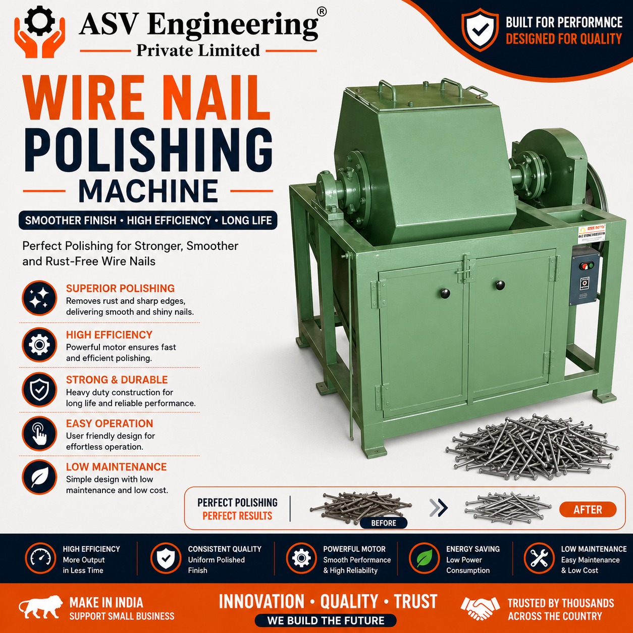 Industrial wire nail polishing machine Machine in India for Commercial Use