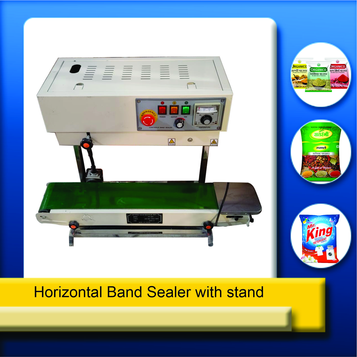horizontal band sealing machine with stand
