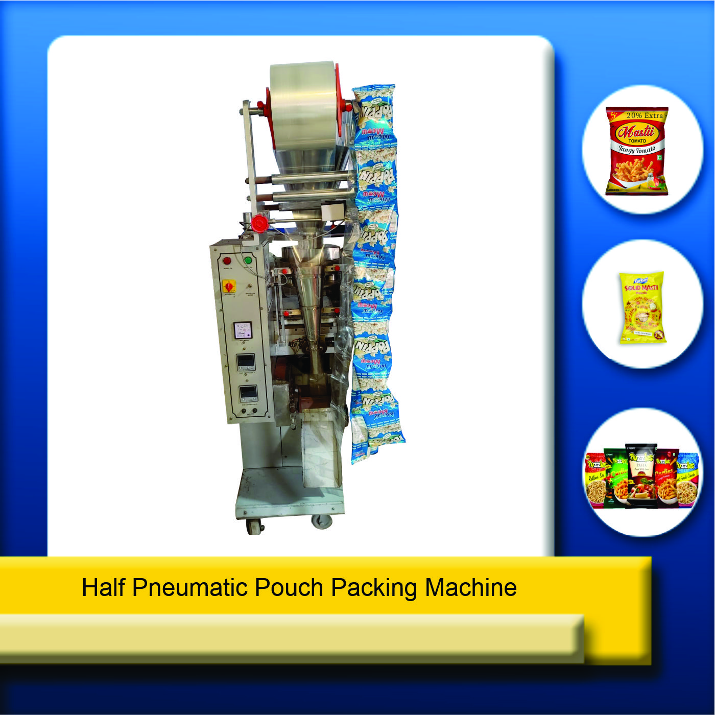 half pneumatic pouch packaging machine